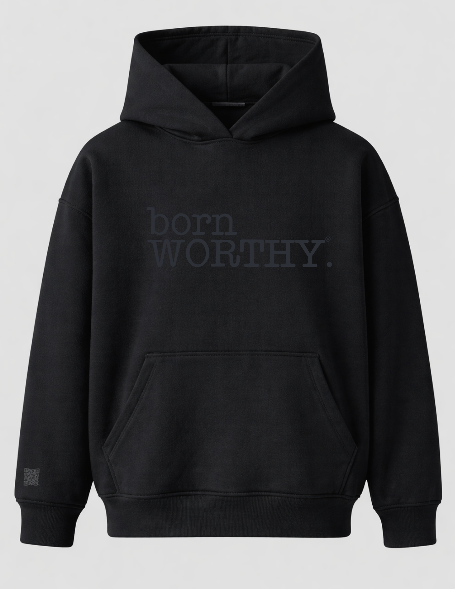 born WORTHY. Luxe Signature Hoodie - black/black