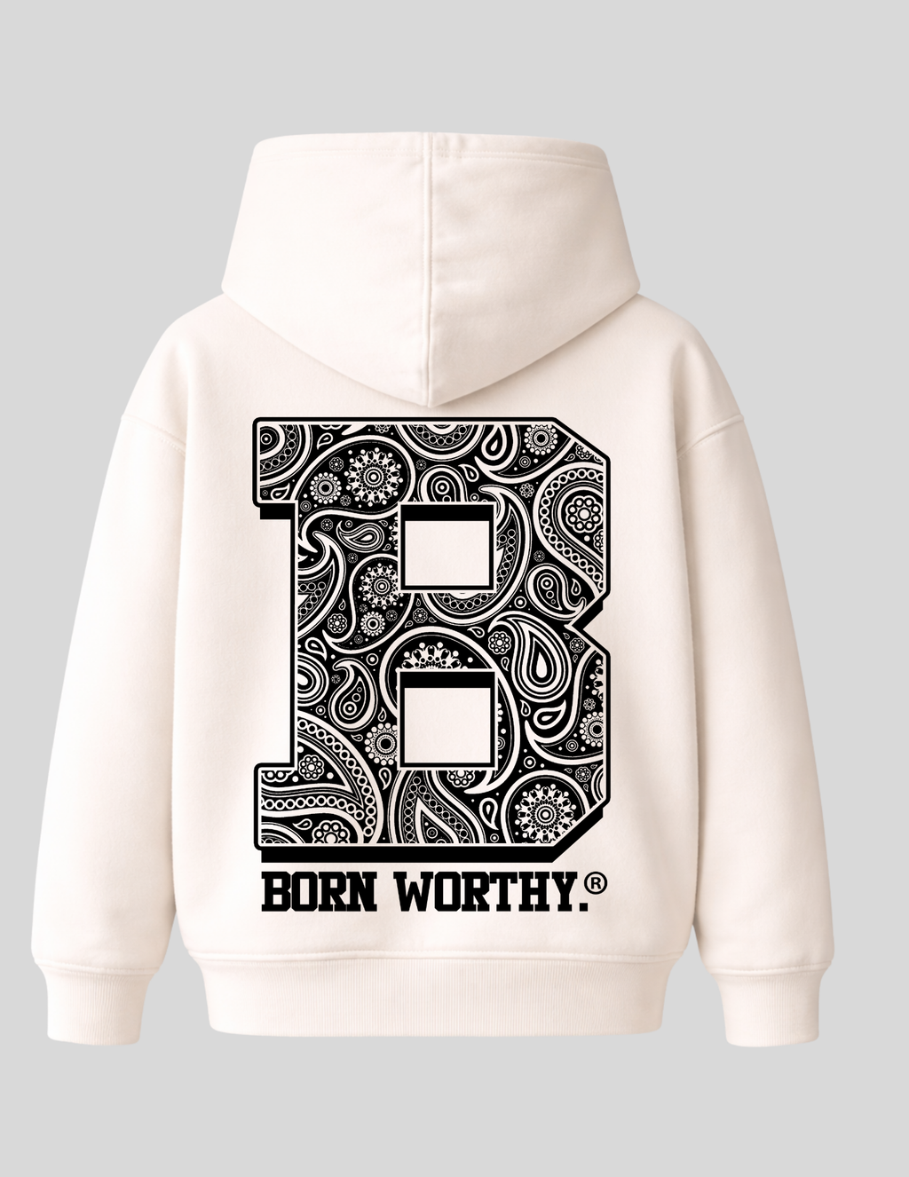 Birthright Paisley Luxe Hoodie| OffWhite
