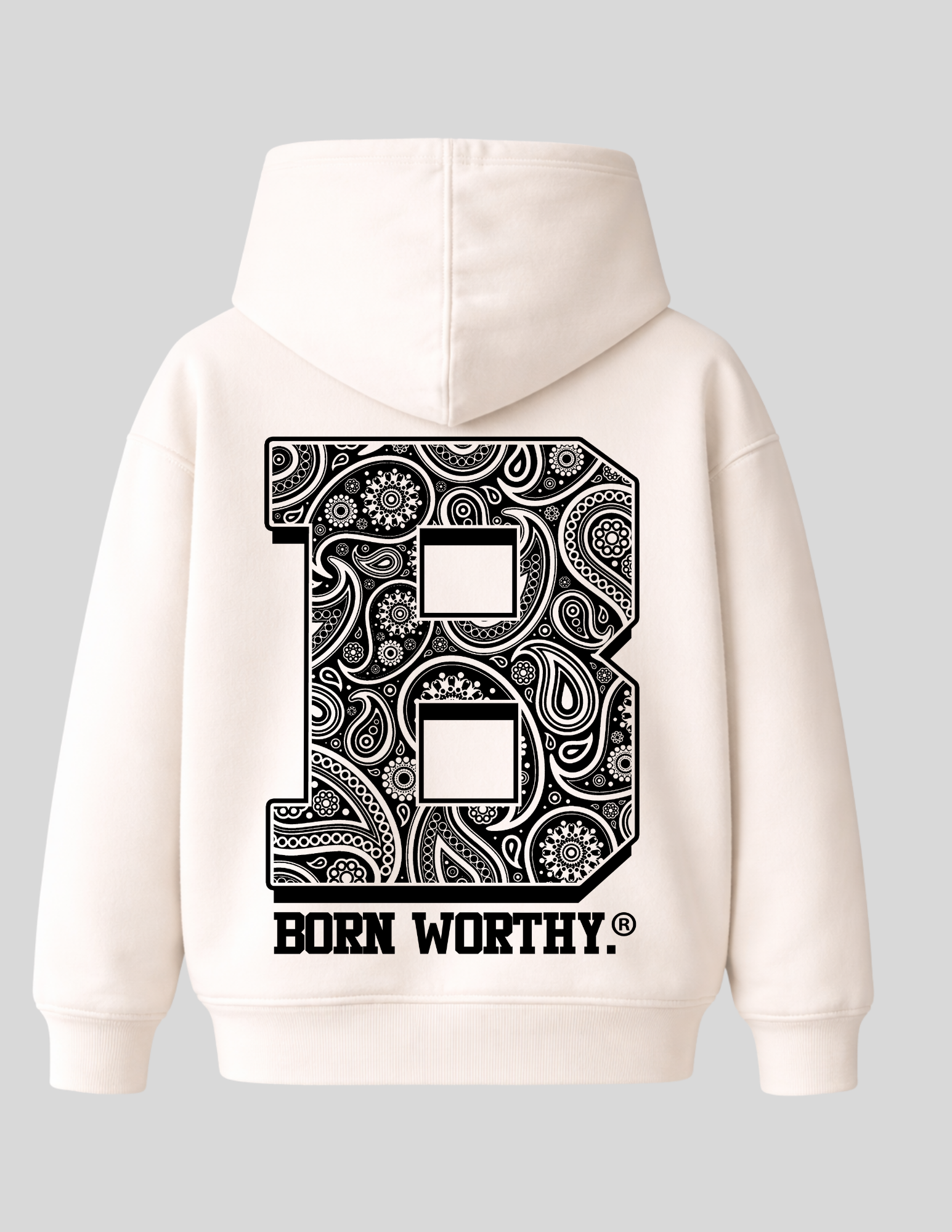 Birthright Paisley Luxe Hoodie| OffWhite