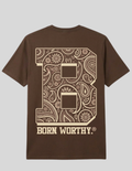 born WORTHY. Paisley Luxe Tee - Brown