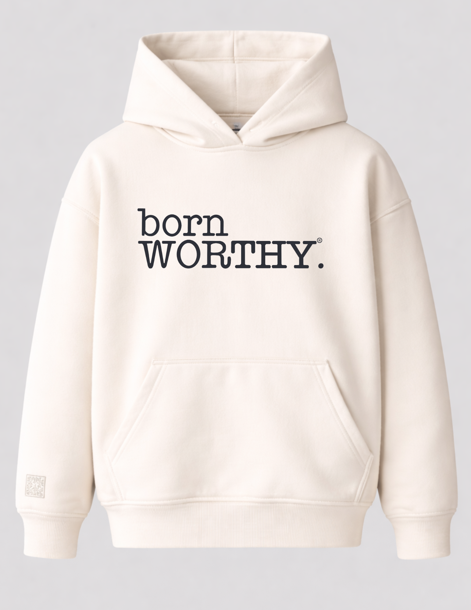 born WORTHY. Luxe Signature Hoodie - off white