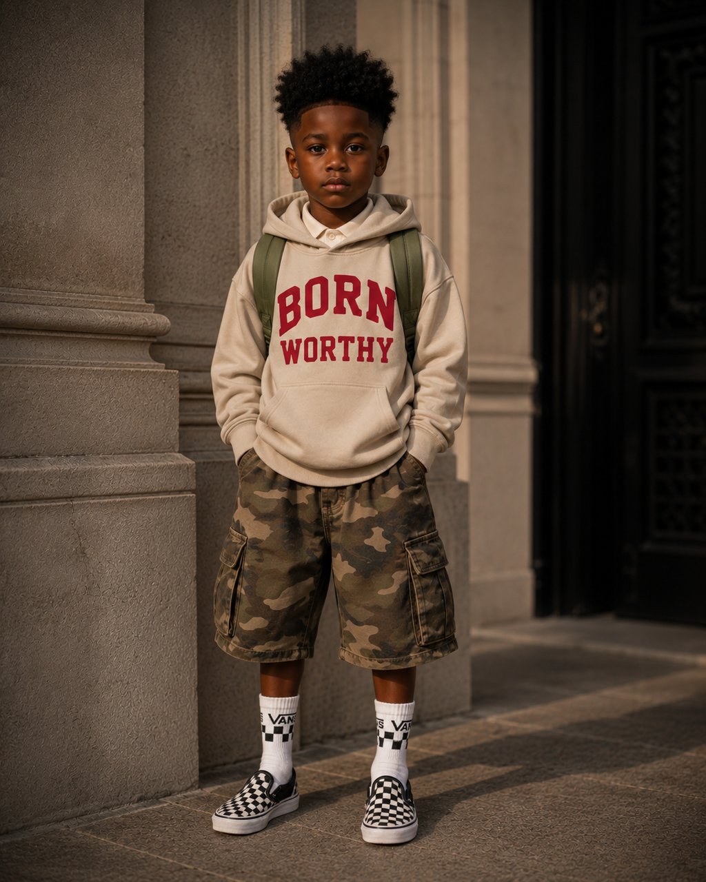 Collegiate Luxe Hoodie | Tan (Kids)